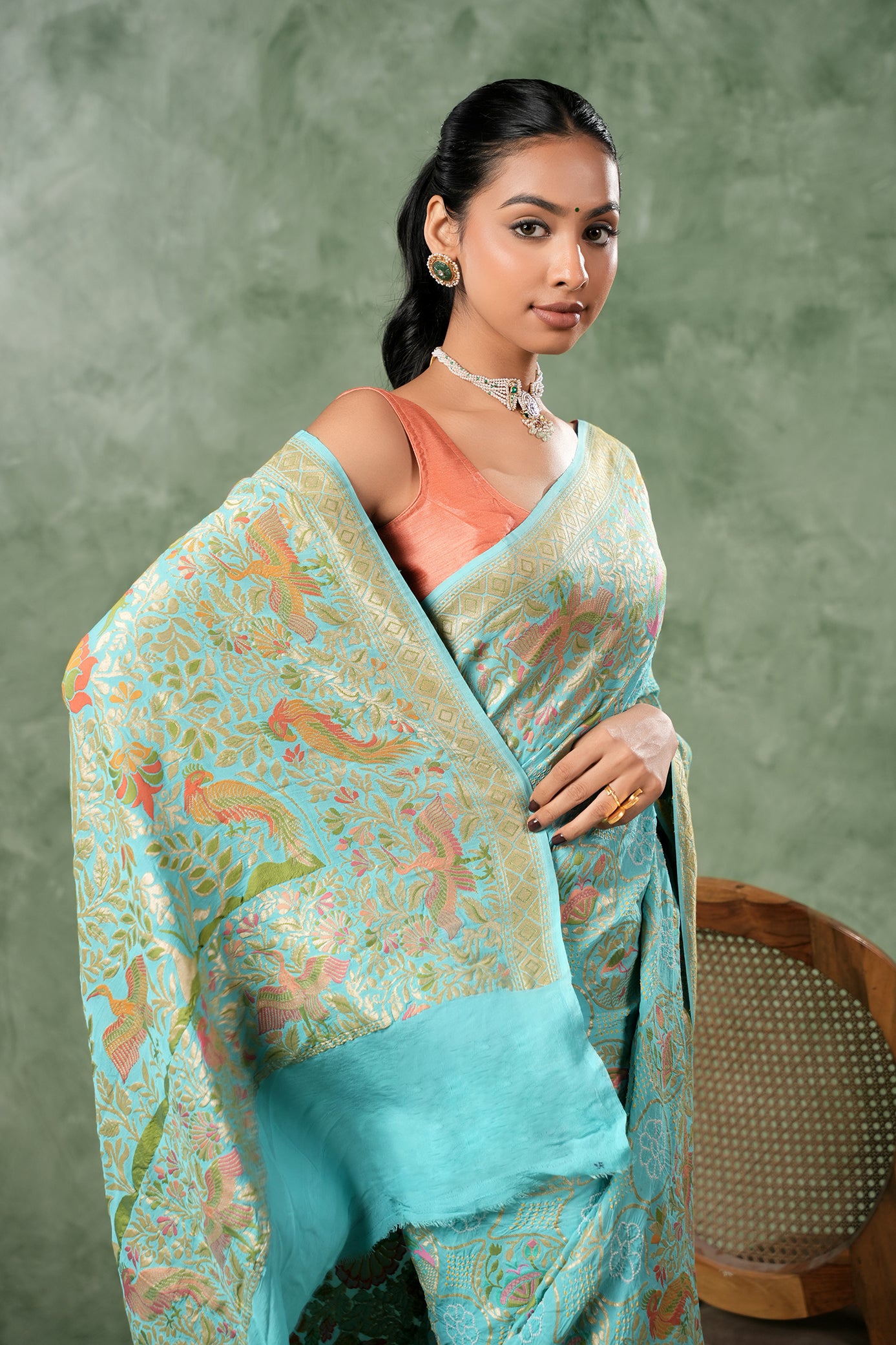Pure Banarasi Georgette Bandhani Saree - Vihangini