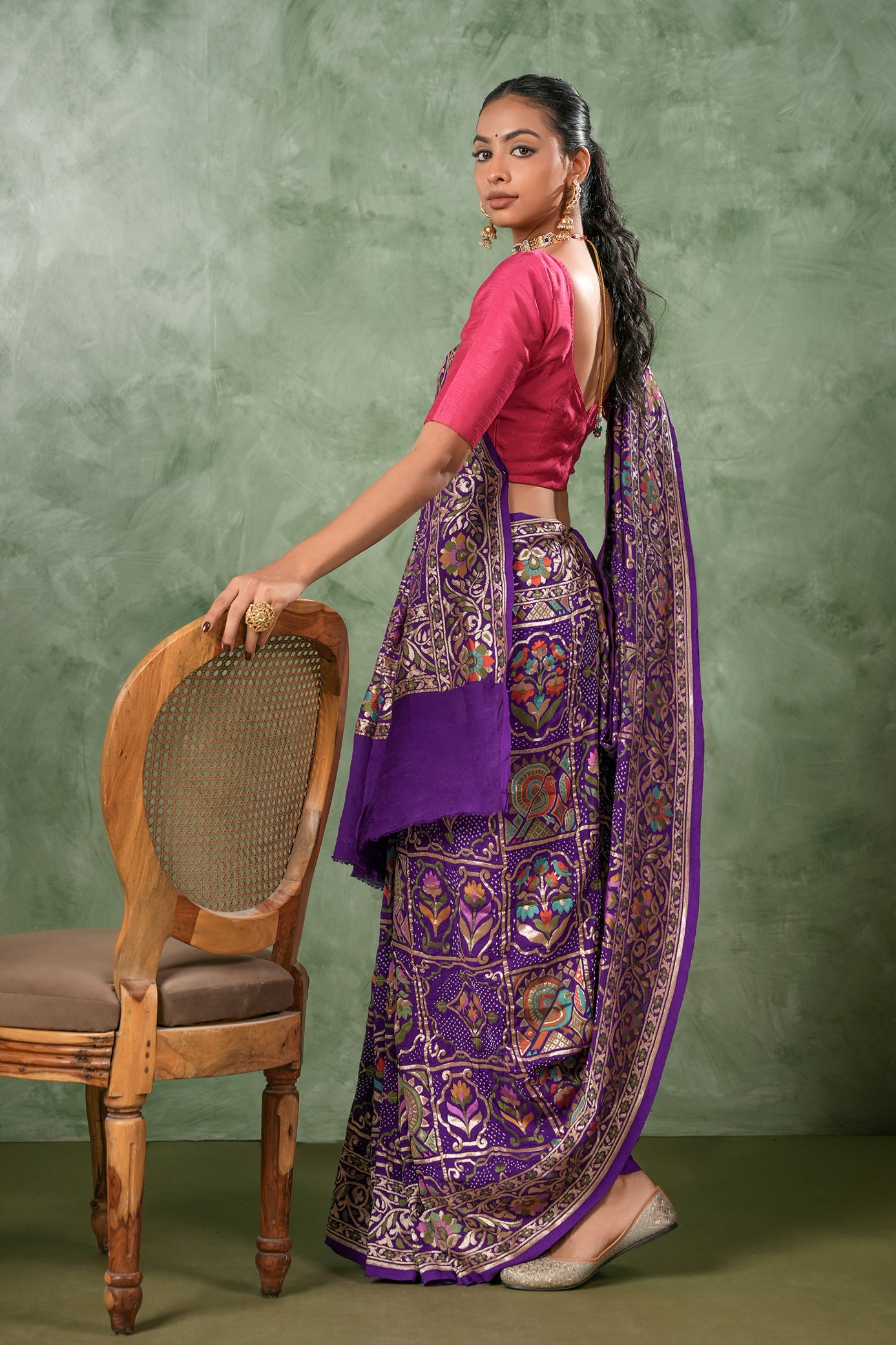 Pure Banarasi georgette Bandhani Saree - Rajratna