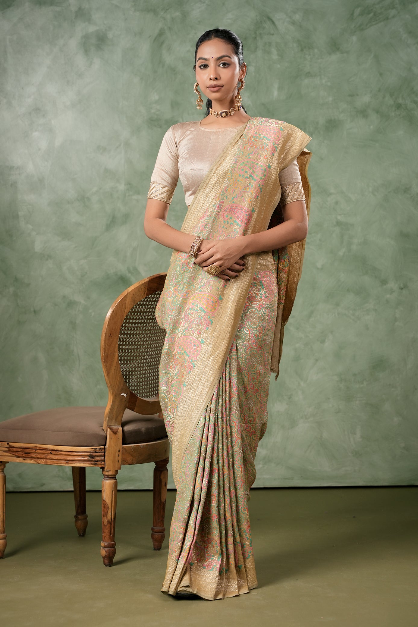 Pure Banarasi Georgette Bandhani Saree - Manjari