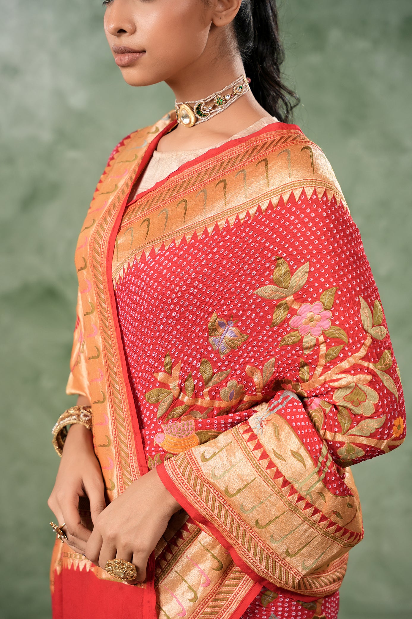 Pure Banarasi Georgette Bandhani Saree - Vanya