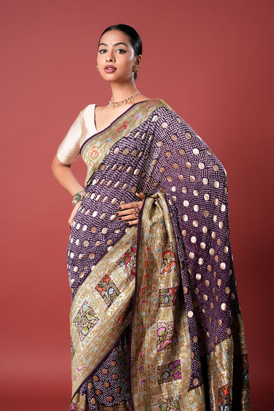 Pure Banarasi Georgette Bandhani Saree - Banvika