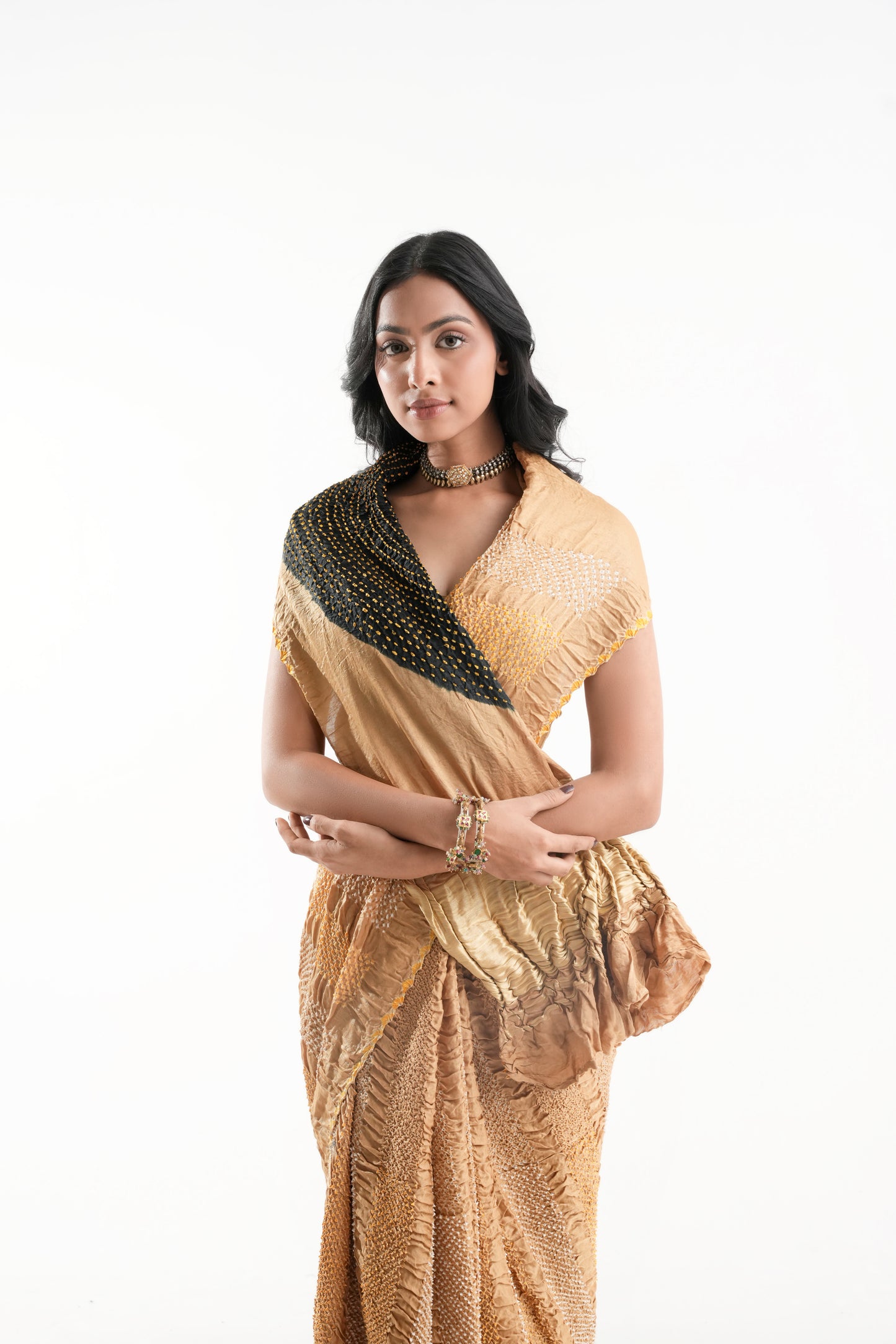 Pure Gajji Silk Bandhani Saree - Tanmaya