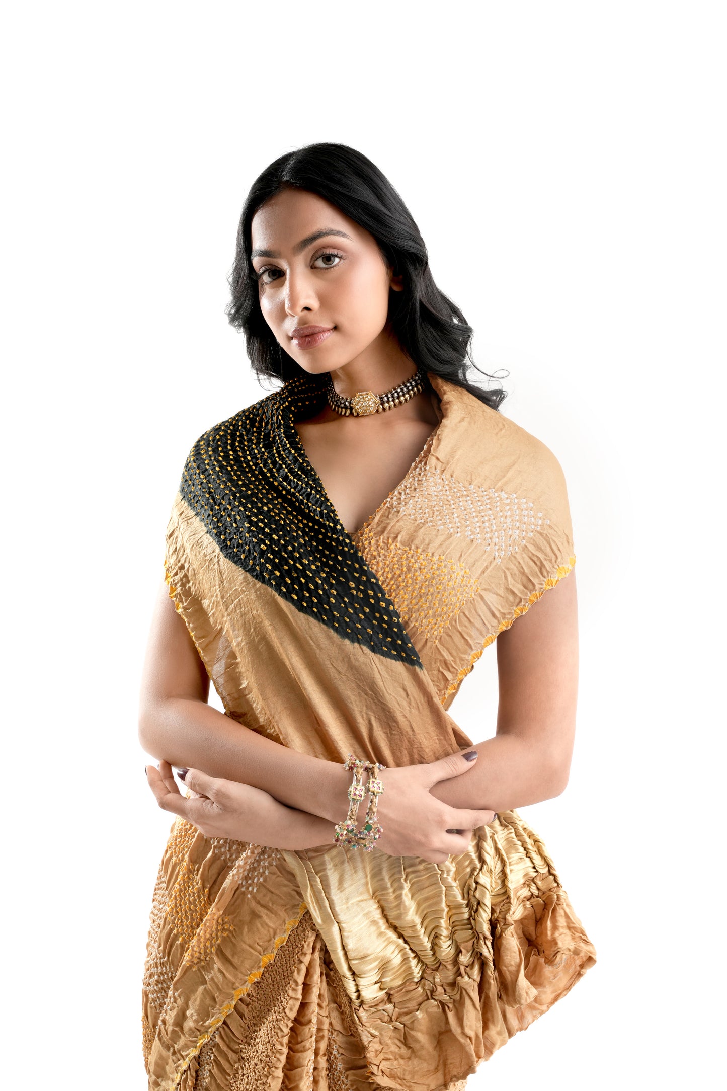 Pure Gajji Silk Bandhani Saree - Tanmaya