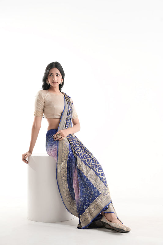 Pure Banarasi Georgette Bandhani Saree - Nooraya
