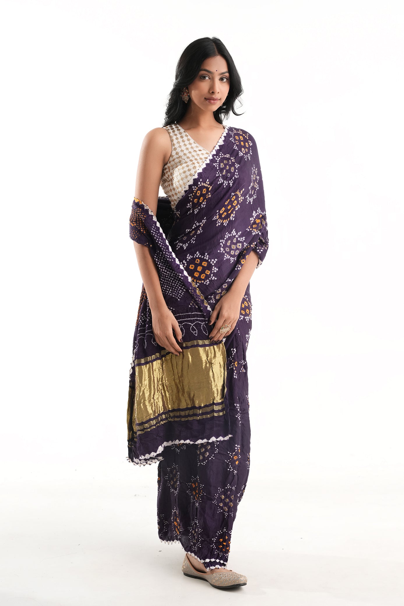 Pure Gajji Silk Bandhani Saree - Ravya