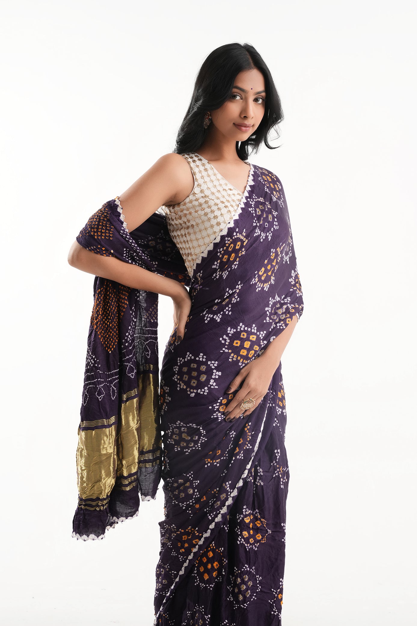 Pure Gajji Silk Bandhani Saree - Ravya