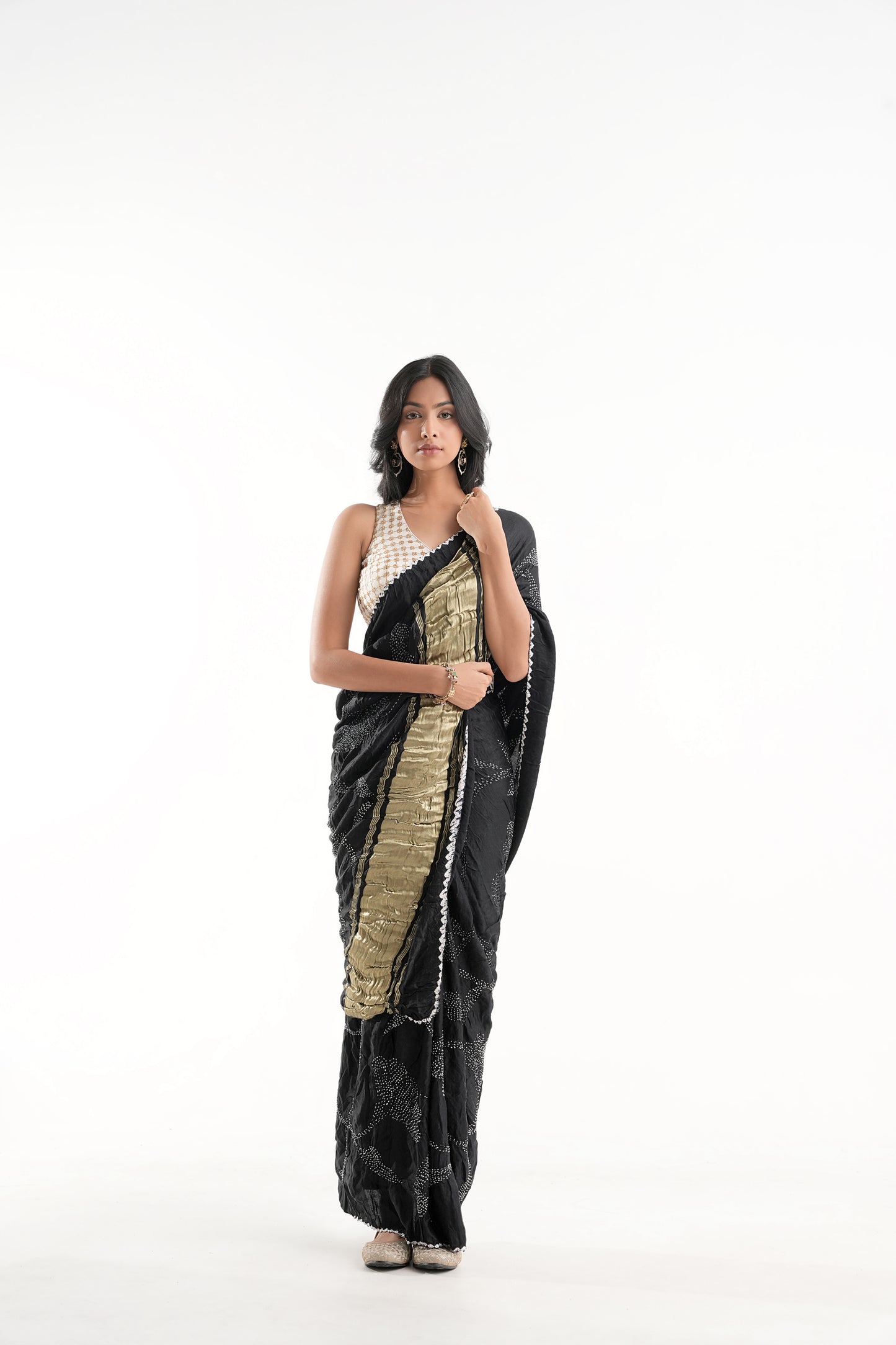 Pure Gajji Silk Bandhani Saree - Binduka