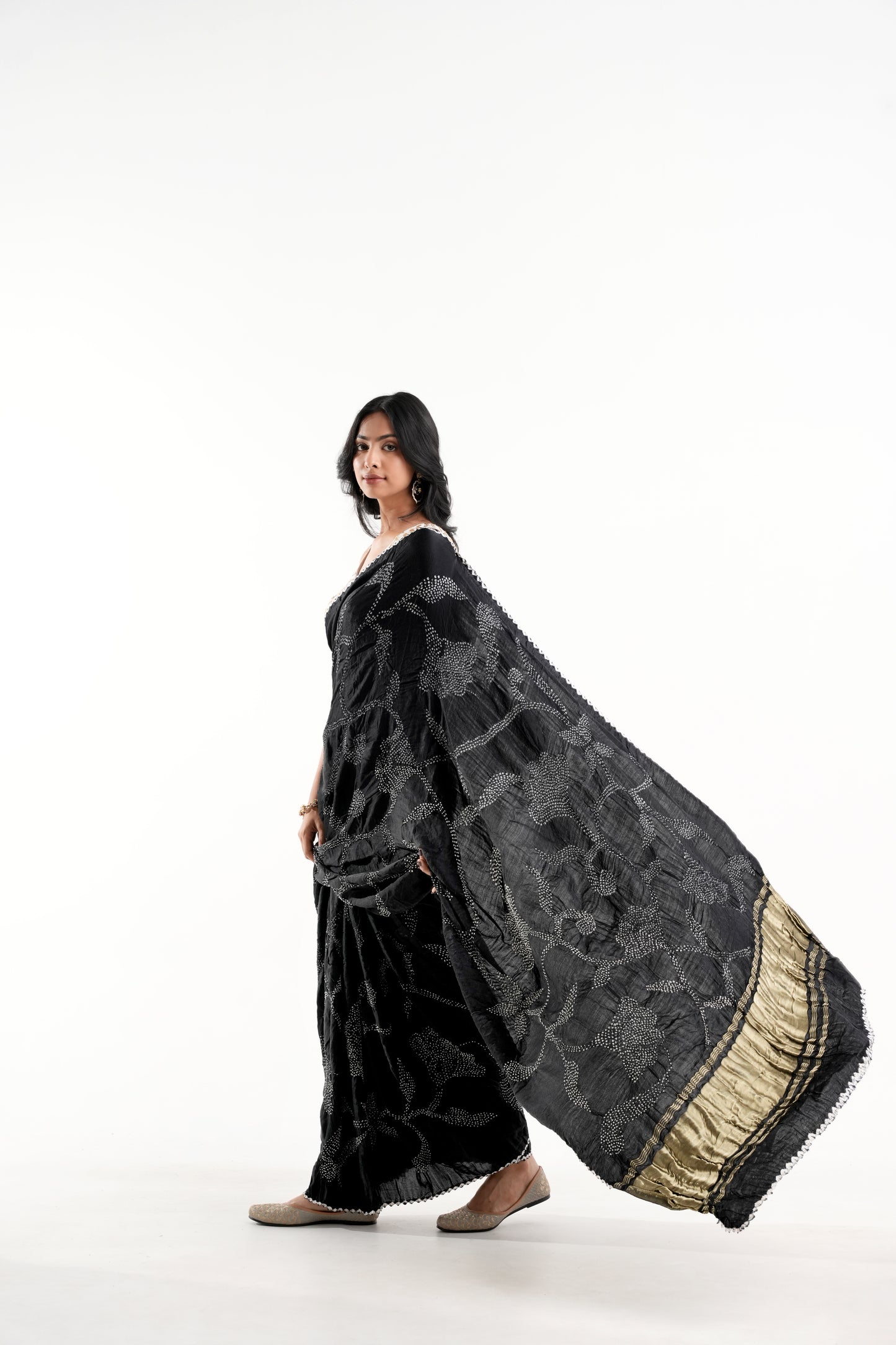 Pure Gajji Silk Bandhani Saree - Binduka