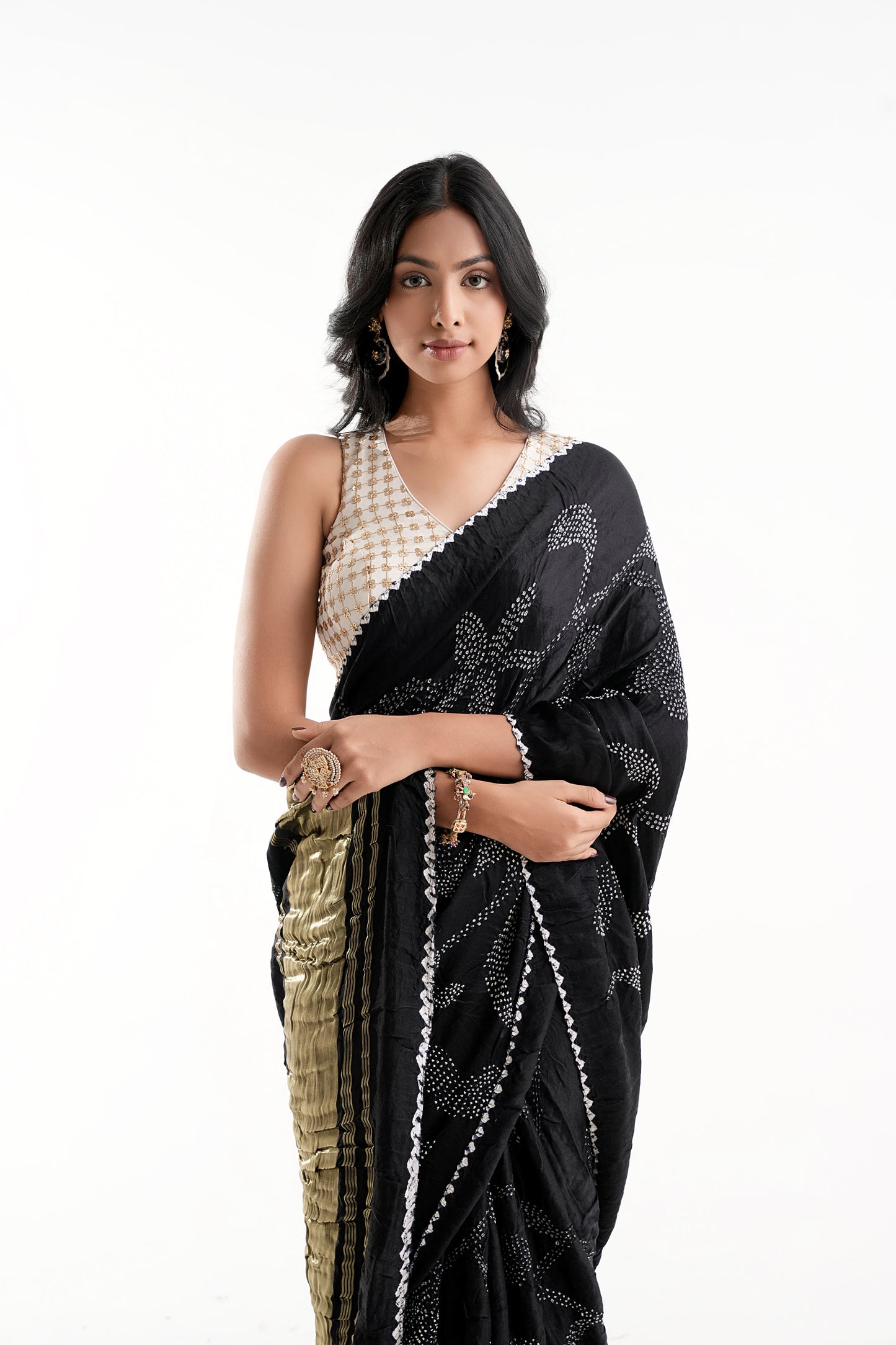 Pure Gajji Silk Bandhani Saree - Binduka