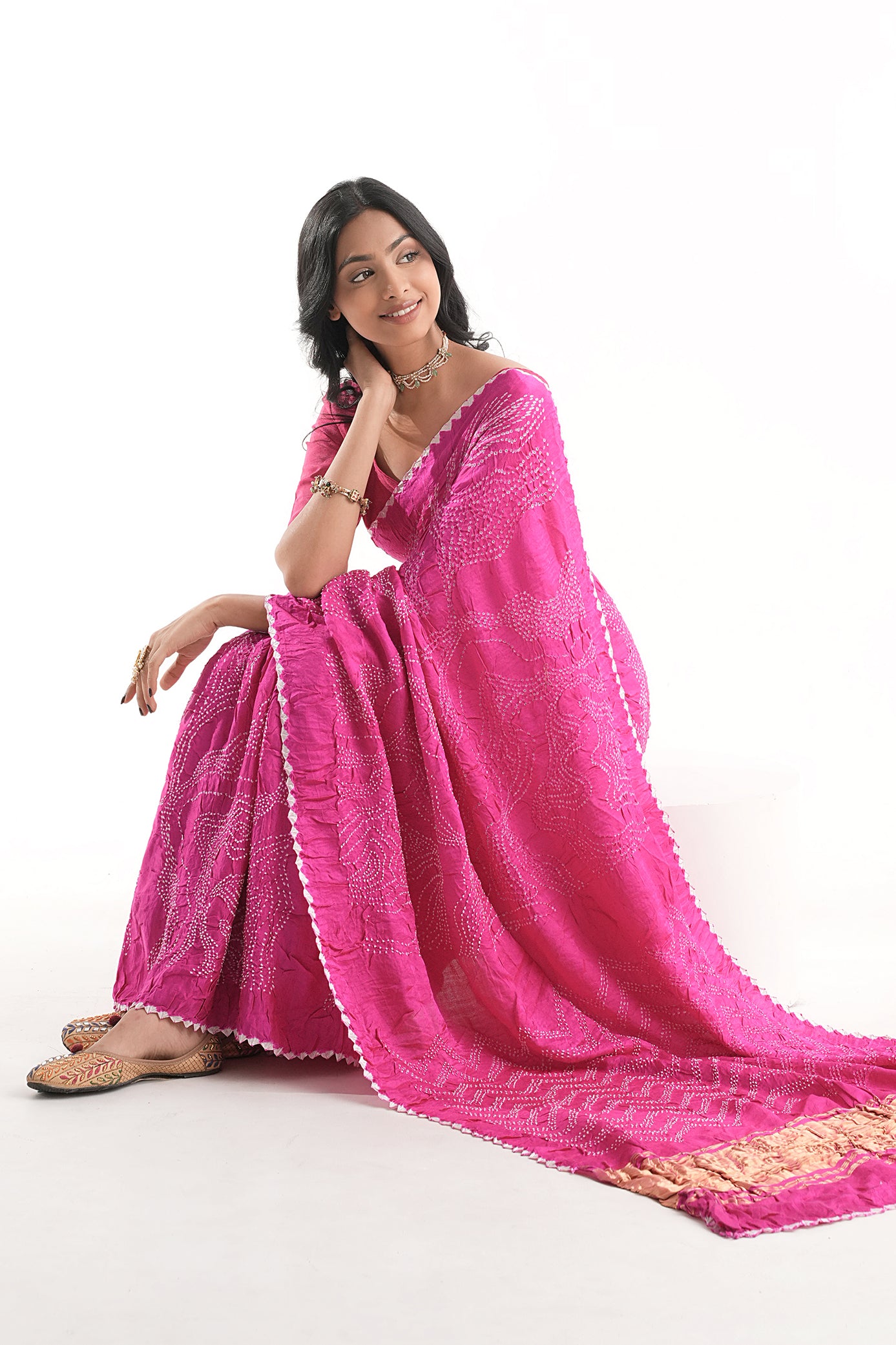 Pure Gajji Silk Bandhani Saree - Rangrez