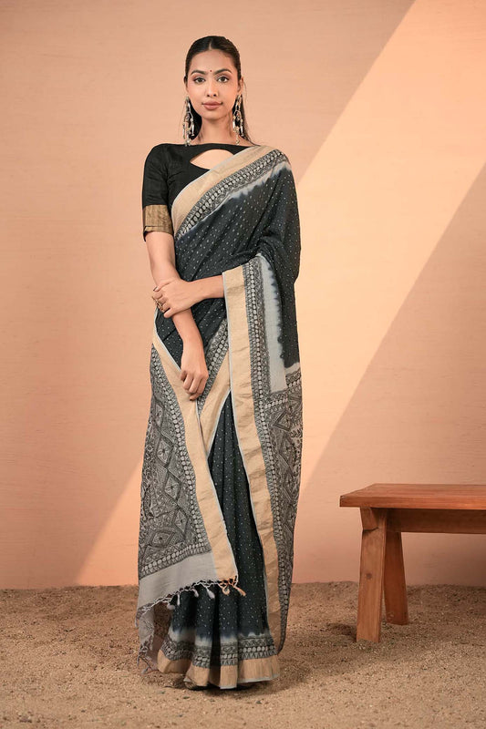 Chiniya Silk Bandhani Saree - Mehira