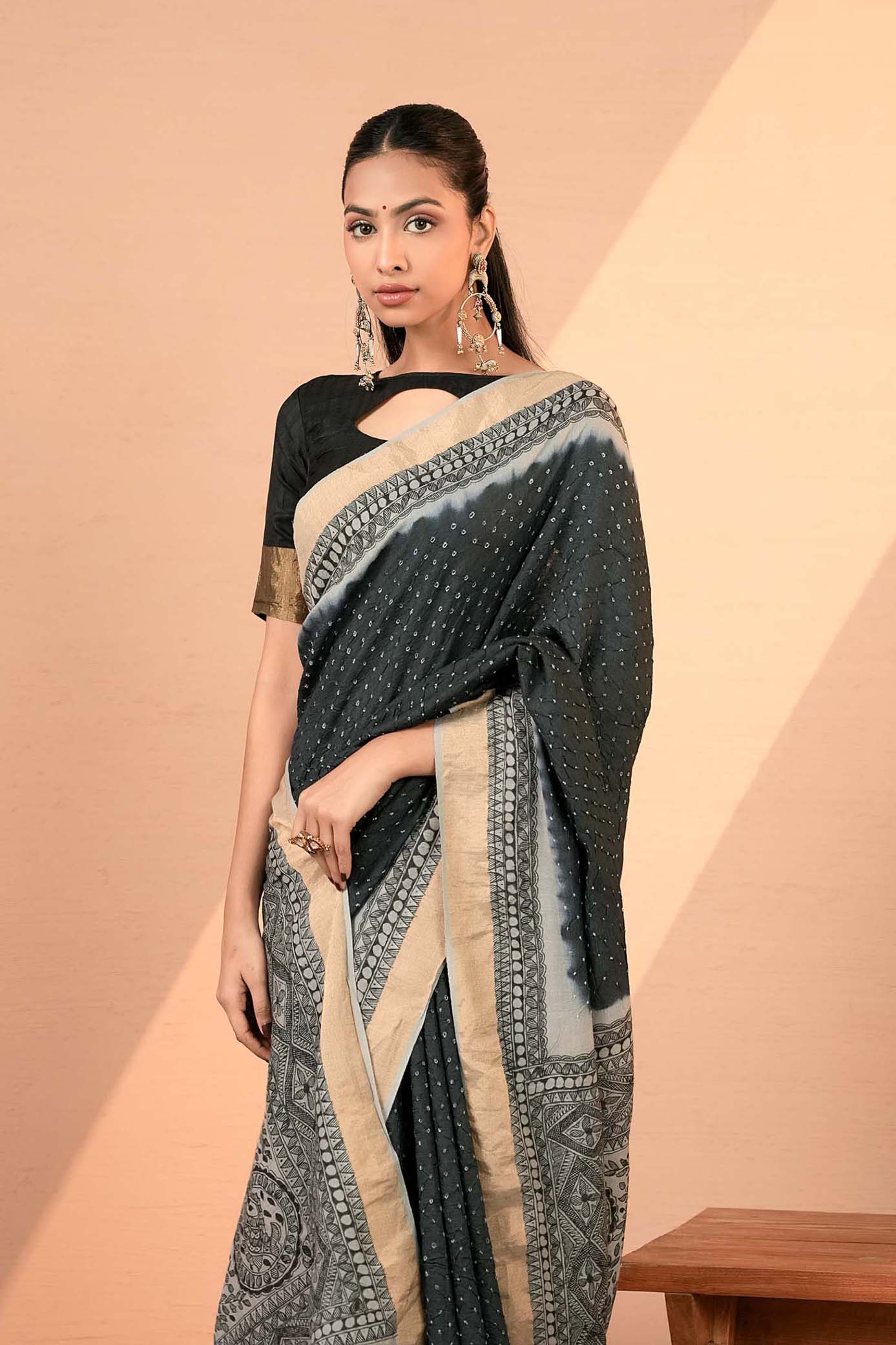 Chiniya Silk Bandhani Saree - Mehira