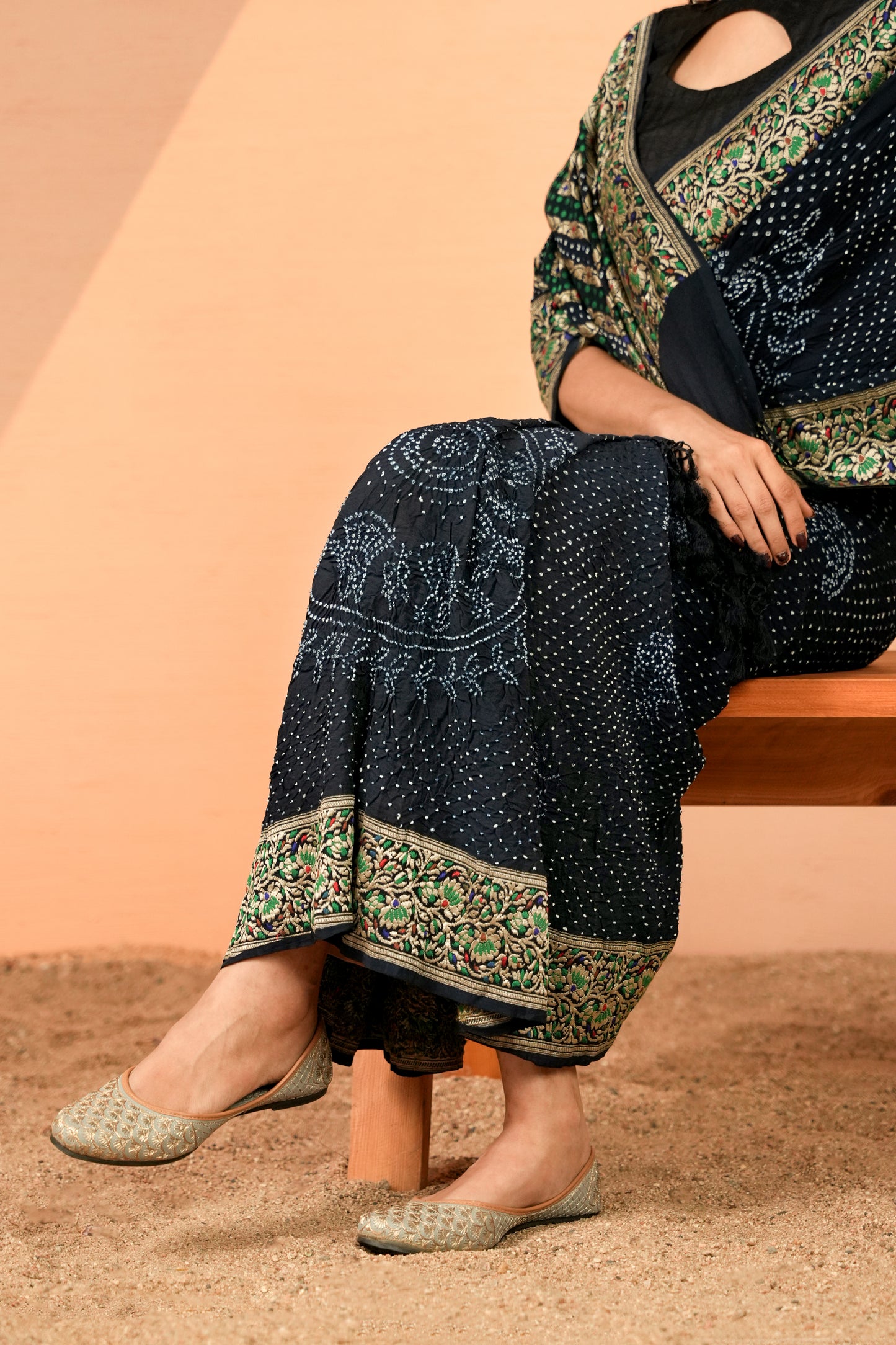 Pure Banarasi Georgette Bandhani Saree - Kamalya