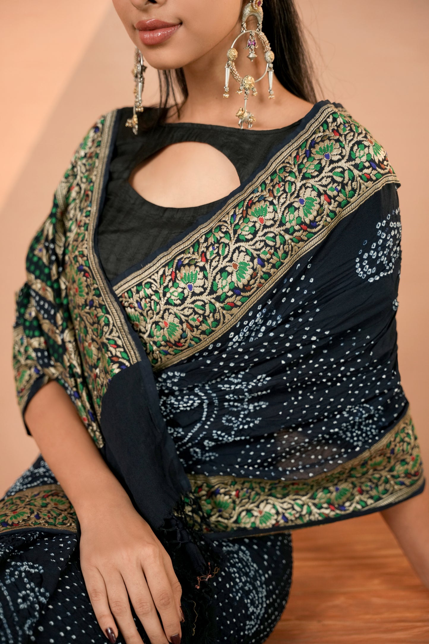 Pure Banarasi Georgette Bandhani Saree - Kamalya
