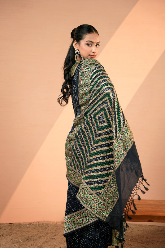 Pure Banarasi Georgette Bandhani Saree - Kamalya