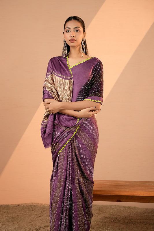 Pure Gajji Silk Bandhani Saree - Tanmaya