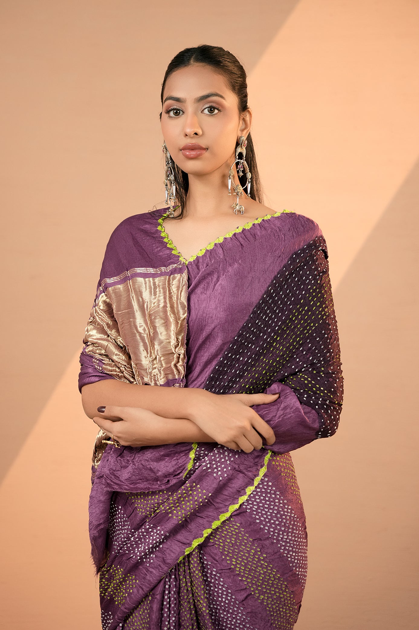 Pure Gajji Silk Bandhani Saree - Tanmaya