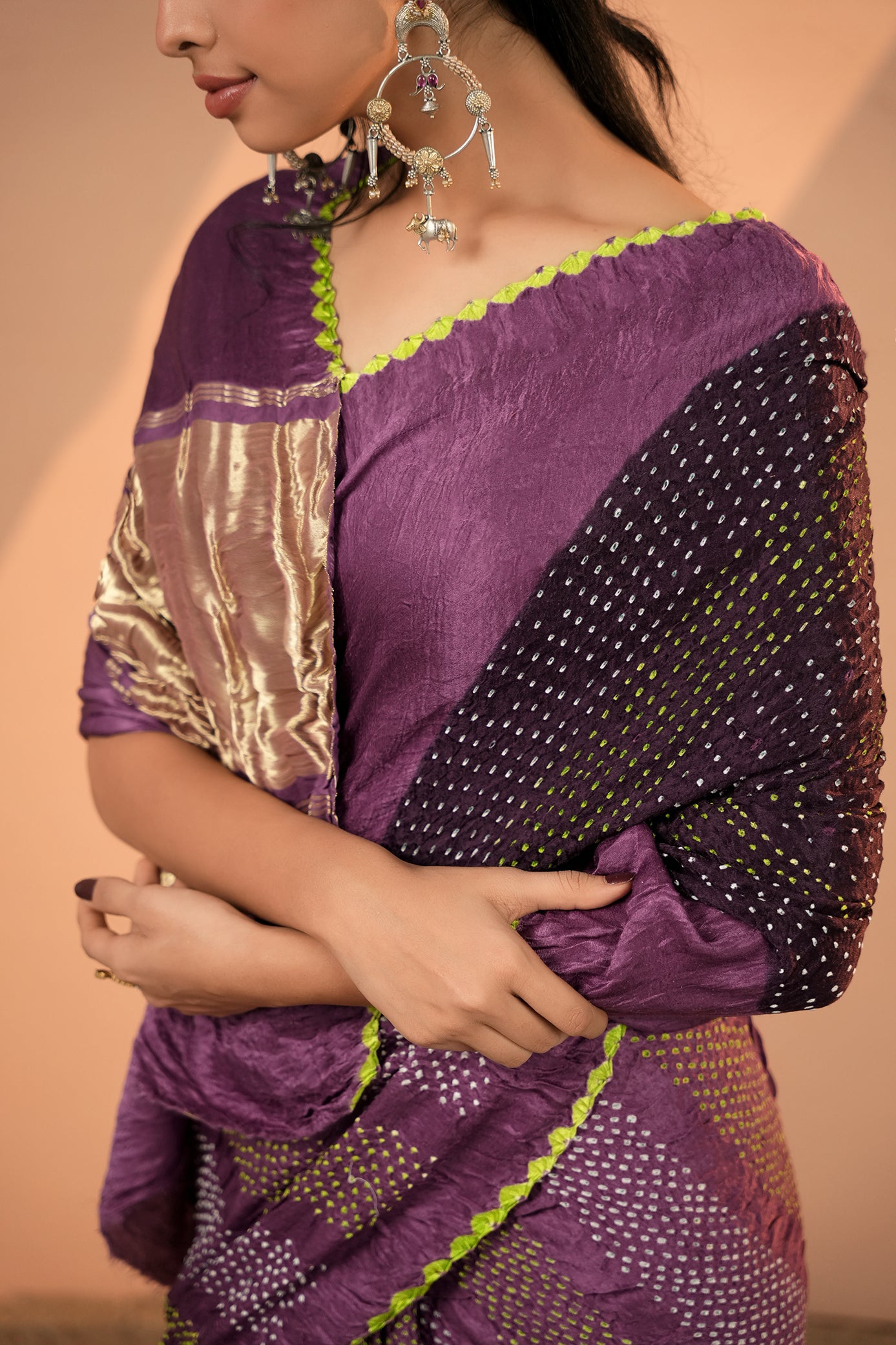 Pure Gajji Silk Bandhani Saree - Tanmaya