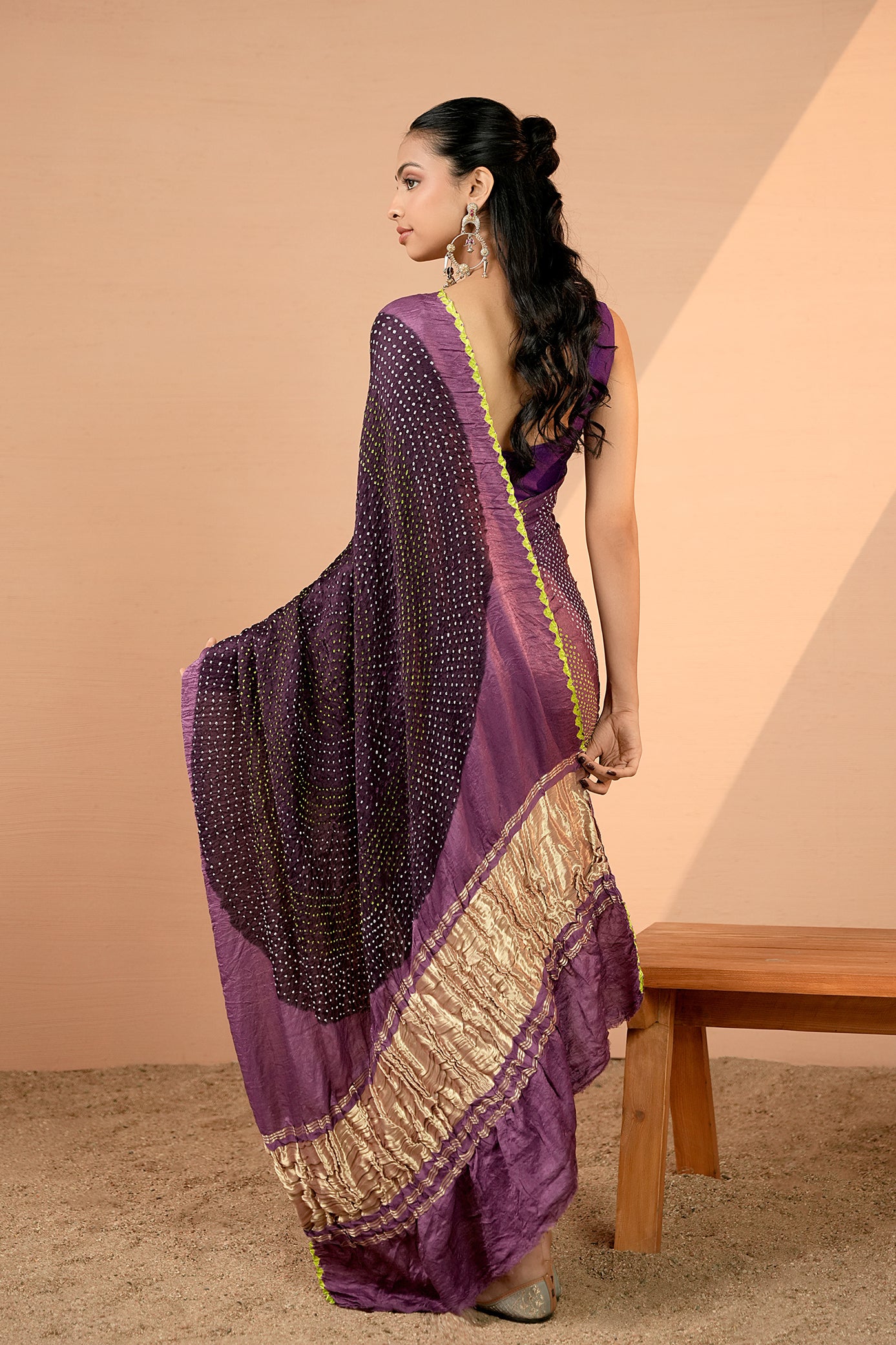 Pure Gajji Silk Bandhani Saree - Tanmaya