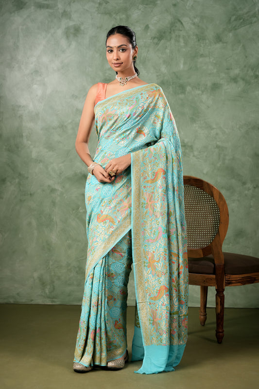 Pure Banarasi Georgette Bandhani Saree - Vihangini