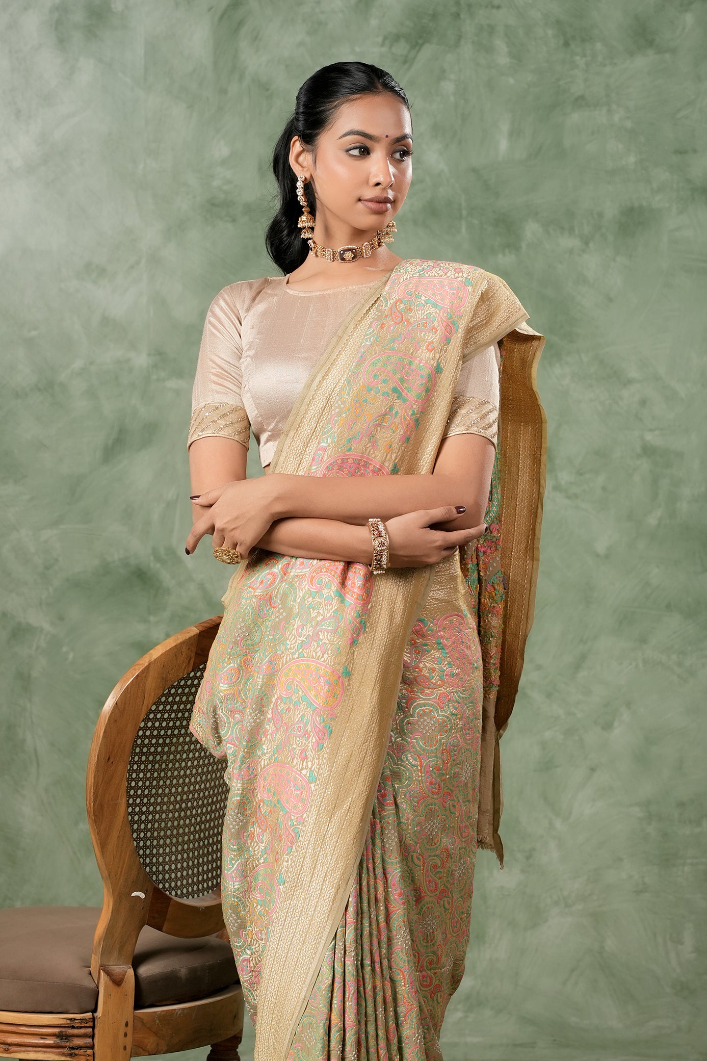 Pure Banarasi Georgette Bandhani Saree - Manjari