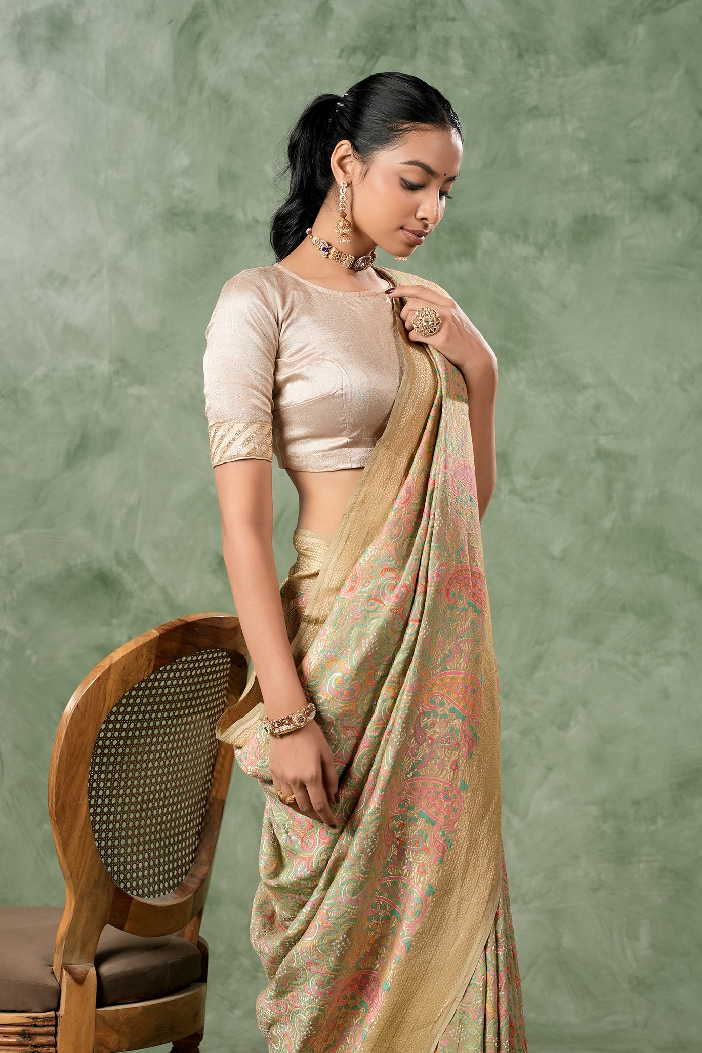 Pure Banarasi Georgette Bandhani Saree - Manjari