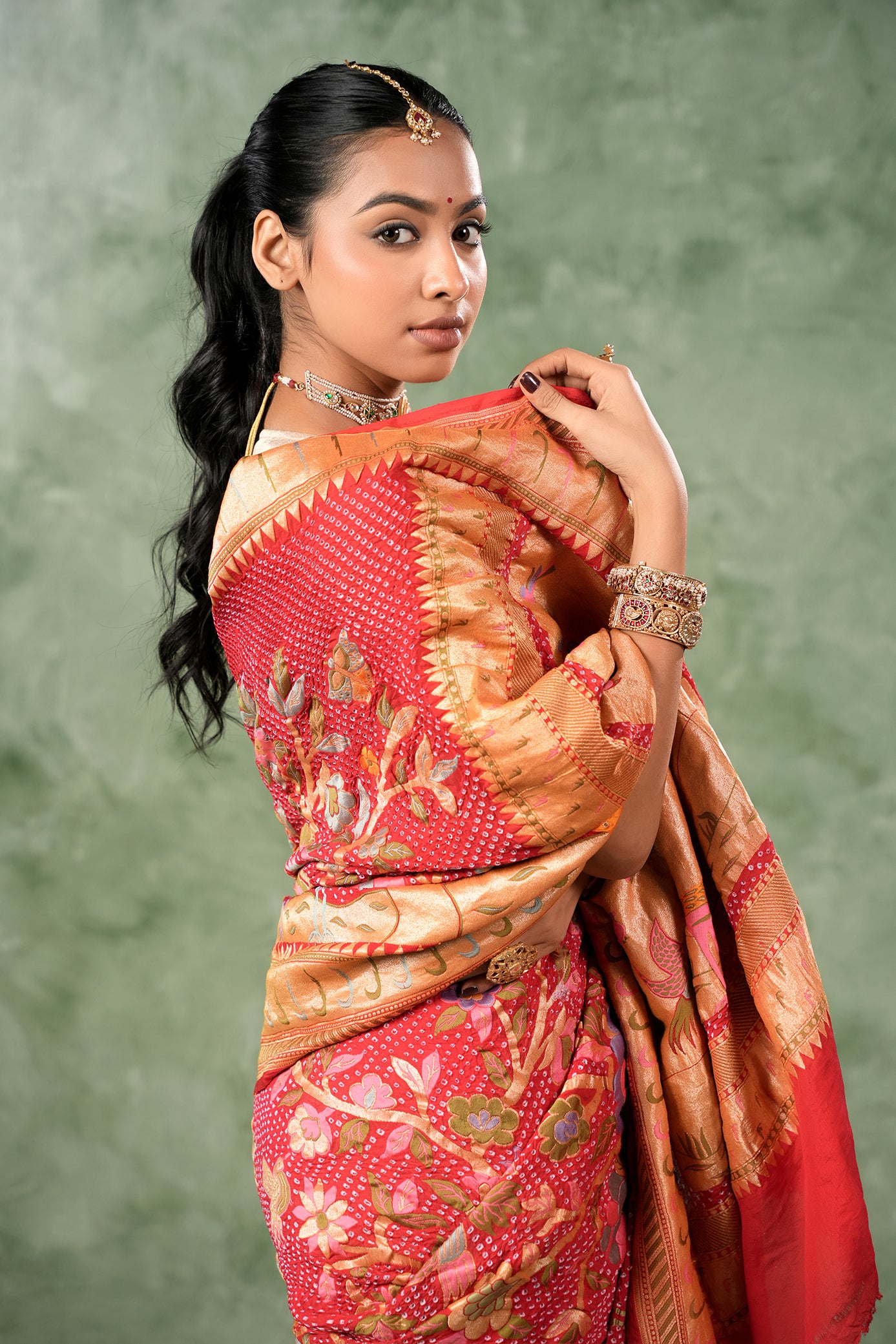 Pure Banarasi Georgette Bandhani Saree - Vanya