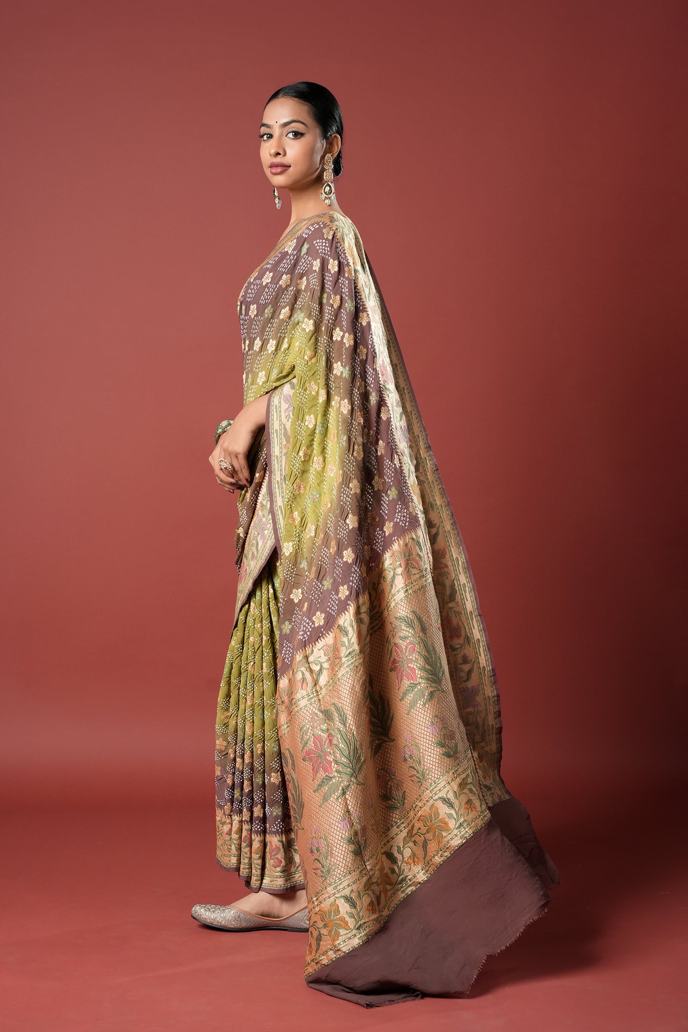 Pure Banarasi Georgette Bandhani Saree - Varnika