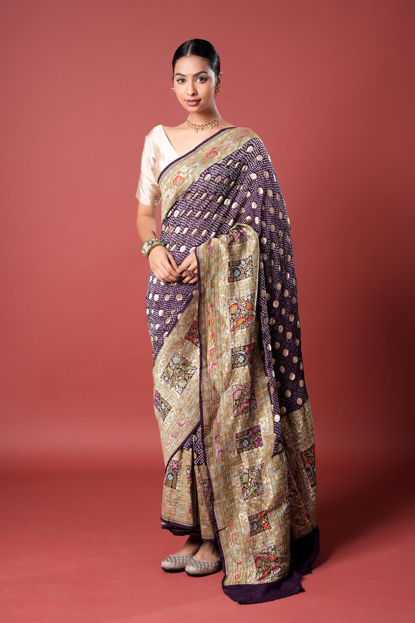 Pure Banarasi Georgette Bandhani Saree - Banvika