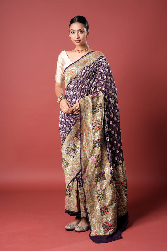 Pure Banarasi Georgette Bandhani Saree - Banvika