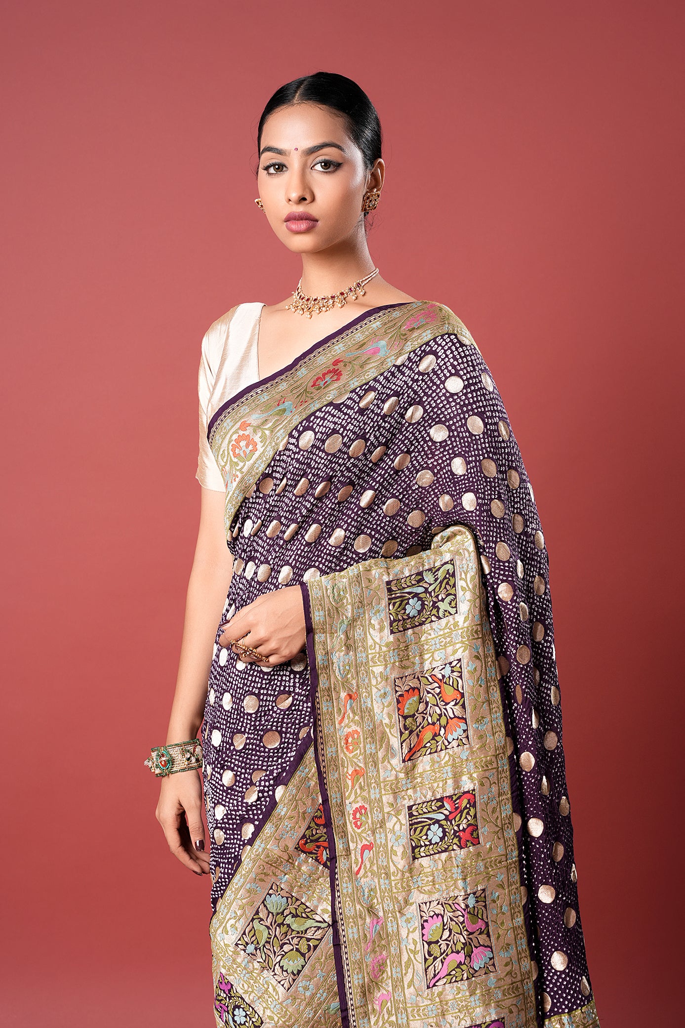 Pure Banarasi Georgette Bandhani Saree - Banvika