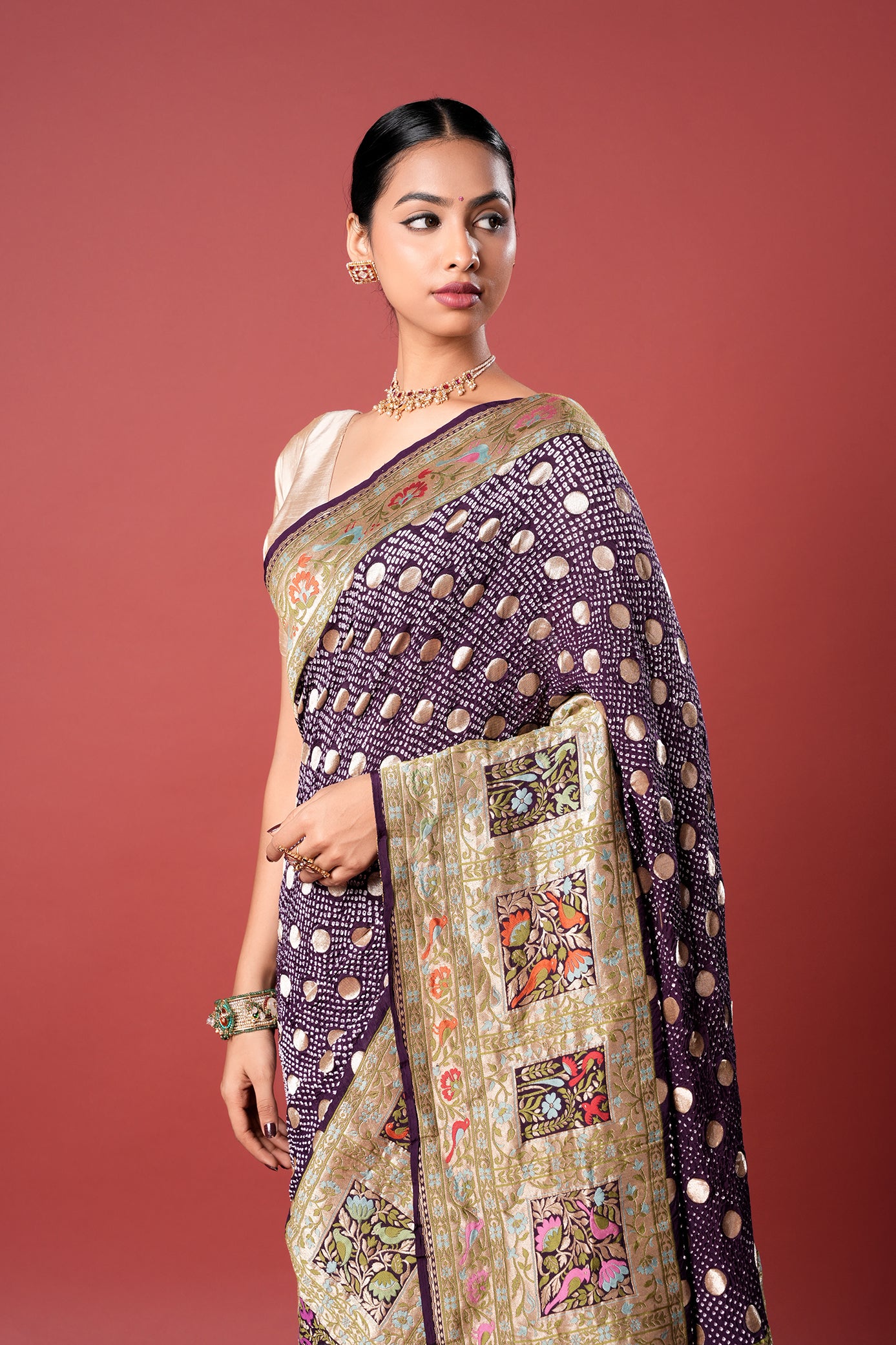 Pure Banarasi Georgette Bandhani Saree - Banvika