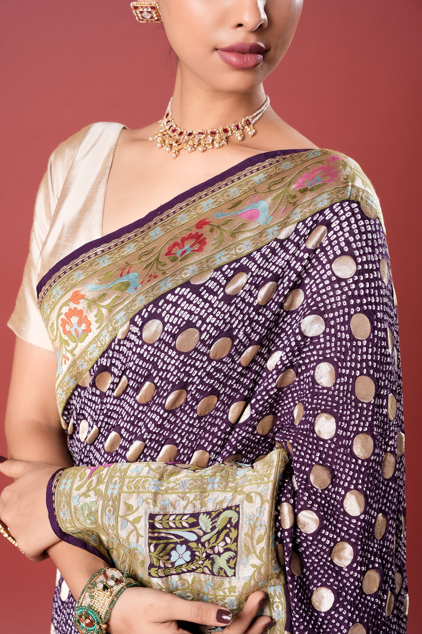 Pure Banarasi Georgette Bandhani Saree - Banvika