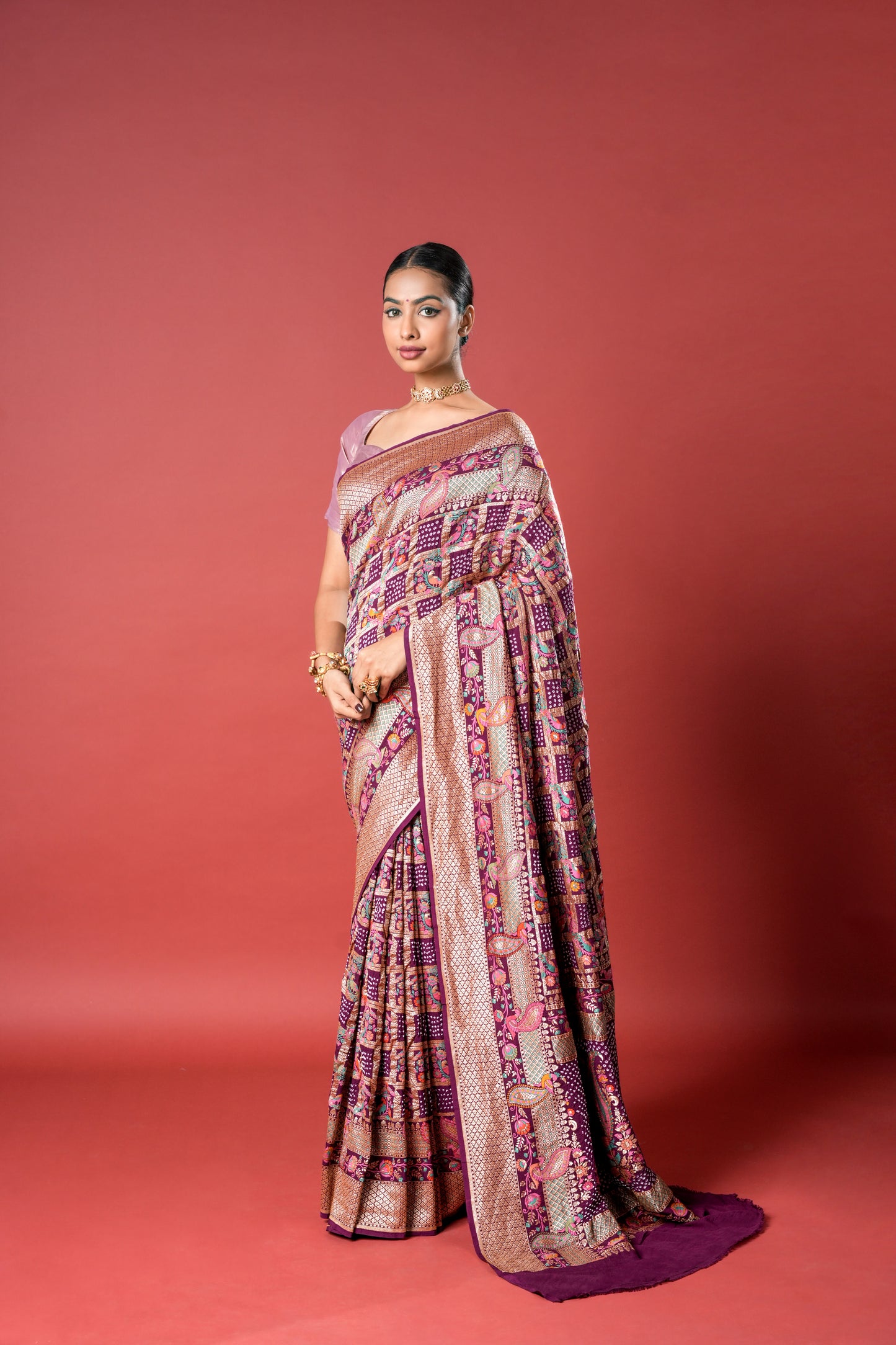 Pure Banarasi Georgette Bandhani Saree - Mayurika